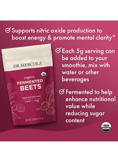 Dr. Mercola Organic Fermented Beets, Organic Beet Root Powder, 15 Calories, 0g Sugar Per Serving, 5.29 oz (150 g)  - Image 3
