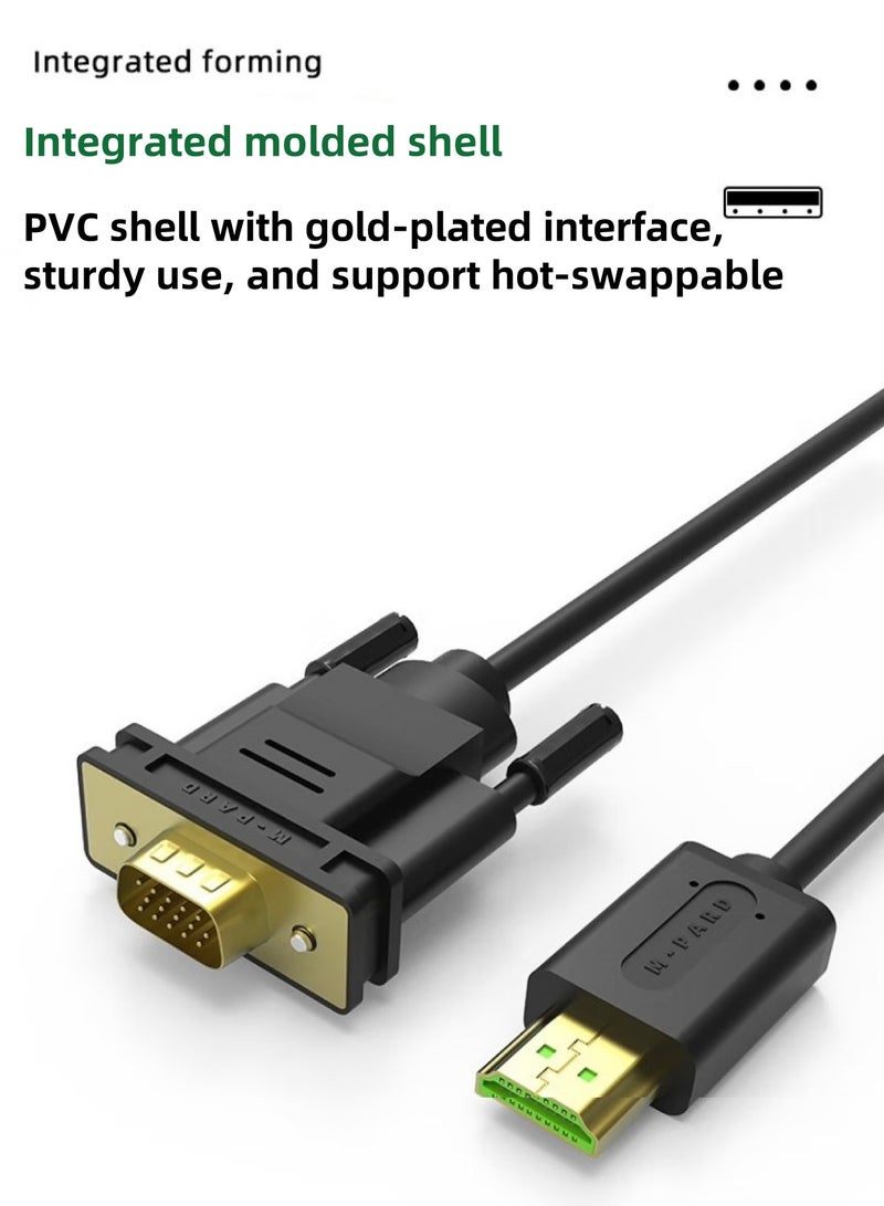 M-PARD 1.8M HDMI to VGA Cable, Uni-Directional HDMI Computer to VGA Monitor Cable (Male to Male) Compatible for Computer, Desktop, Laptop, PC, Monitor, Projector, HDTV, Roku, Xbox - Image 3