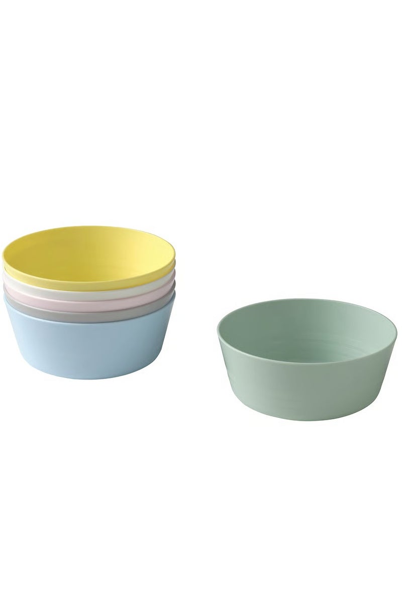 IKEA (IKEA) IKEA KALAS Bowl Set of 6 | Colorful BPA-Free Plastic Kids & Adult Bowls | Lightweight, Stackable, Reusable Food Bowls | Dishwasher Safe up to 70 °C | Durable, Fun, Multi-Purpose Tableware for Home, School, Camping, Picnic, Birthday Parties – Original IKEA Quality - Image 1