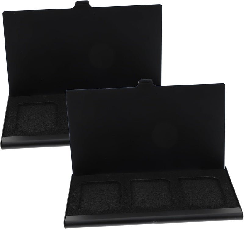 TEHAUX 2pcs Memory Card Holder and Storage Case for Micro and Flash Cards, Shockproof Portable Photography Accessory, Black - Image 1