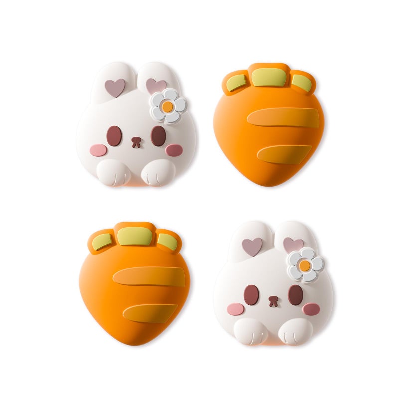 GeekShare 4PCS Thumb Grip Caps for Switch 2, Cute Silicone Joystick Caps Soft Thumbstick Cover Compatible with Switch 2025 - Rabbit & Carrot - Image 1