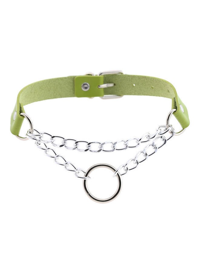 NIBEMINENT - O Round Circle Faux Leather Collar - Image 1