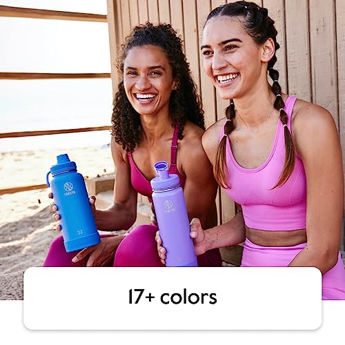 Takeya Actives 32 oz Water Bottle with Straw Lid - Double Wall Stainless Steel Insulation - Dishwasher Safe & BPA-Free - Removable Bumper - Blush - Image 2