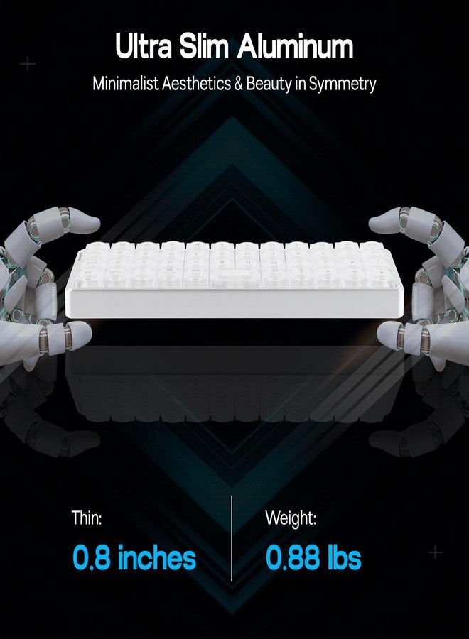 ابوماكر لوحة مفاتيح EPOMAKER Luma40 الميكانيكية منخفضة الارتفاع، مزودة بتقنية QMK/VIA ومعدن CNC، وأغطية مفاتيح شفافة، وإمكانية التبديل السريع، ومفاتيح Kailh الخطية، وتقنية 2.4 جيجاهرتز/بلوتوث/USB، ولوحة مفاتيح ألعاب لاسلكية بنسبة 40% لأجهزة Mac/Windows - Image 3