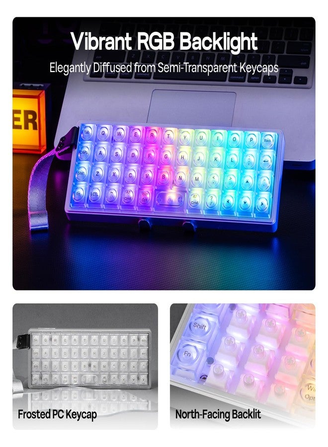 ابوماكر لوحة مفاتيح EPOMAKER Luma40 الميكانيكية منخفضة الارتفاع، مزودة بتقنية QMK/VIA ومعدن CNC، وأغطية مفاتيح شفافة، وإمكانية التبديل السريع، ومفاتيح Kailh الخطية، وتقنية 2.4 جيجاهرتز/بلوتوث/USB، ولوحة مفاتيح ألعاب لاسلكية بنسبة 40% لأجهزة Mac/Windows - Image 5