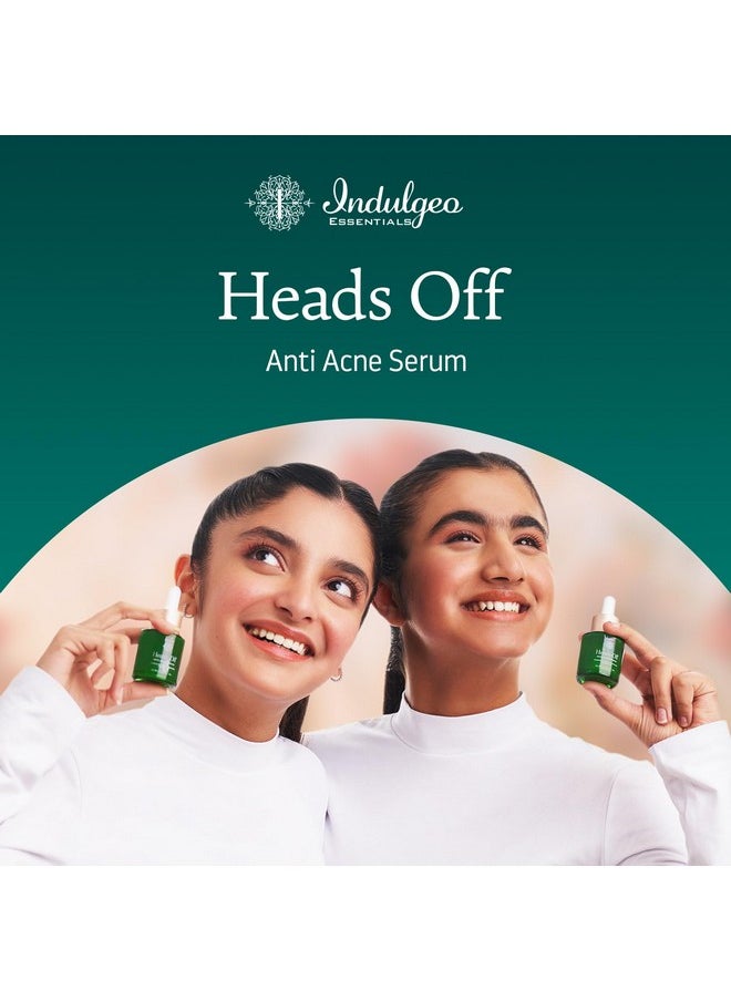 Indulgeo ESSENTIALS Heads Off - Anti Acne Face Serum For Glowing Skin | Lightweight, Reduces Comedones, Acne, Whiteheads, And Blackheads | Provide Clear & Hydrated Skin For Men & Women| 20Ml  - Image 2
