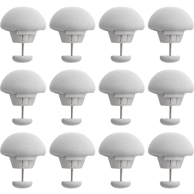 12PCS MUSHROOM DUVET CLIPS NONSLIP DUVET COVER CLIPS TO KEEP DUVET IN PLACE COMFORTER QUILT HOLDER FIXATOR WITH ONEKEY UNLOCK FOR BLANKET BED SHEET CURTAIN SOCKS MATTRESS COVERS GREY