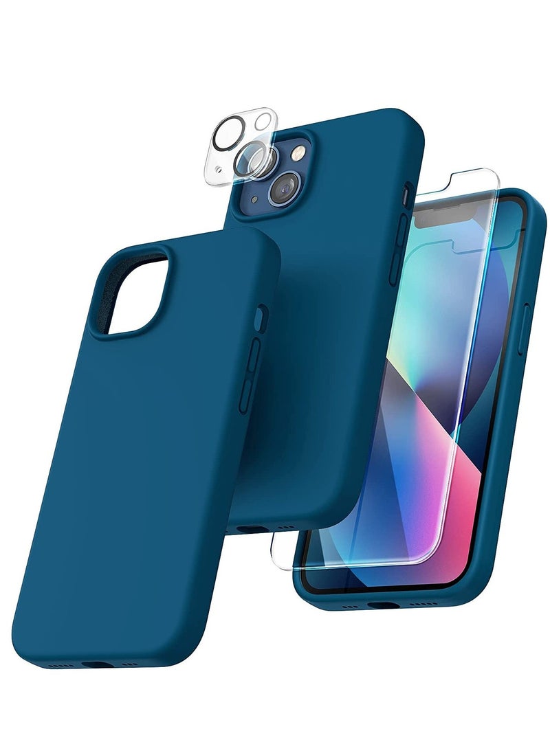 Raxoom 5 in 1 Designed for iPhone 14 Plus Case, with 2 Pack Screen Protector + 2 Pack Camera Lens Protector, Liquid Silicone Ultra Slim Shockproof Protective Phone Case 6.7 - Image 4