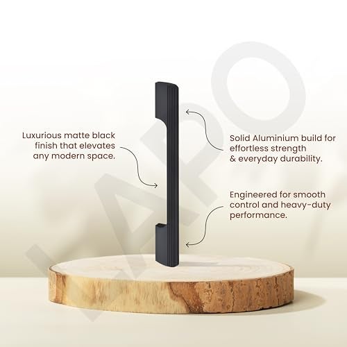 LAPO 4 Piece Drawer Handle for Kitchen, 8 Inch Cabinet Handles for Wardrobe, Pulls for Cupboard, Almirah, Pooja Mandir (200mm, Black Finish, 3 Years Warranty) M-FB - Image 5