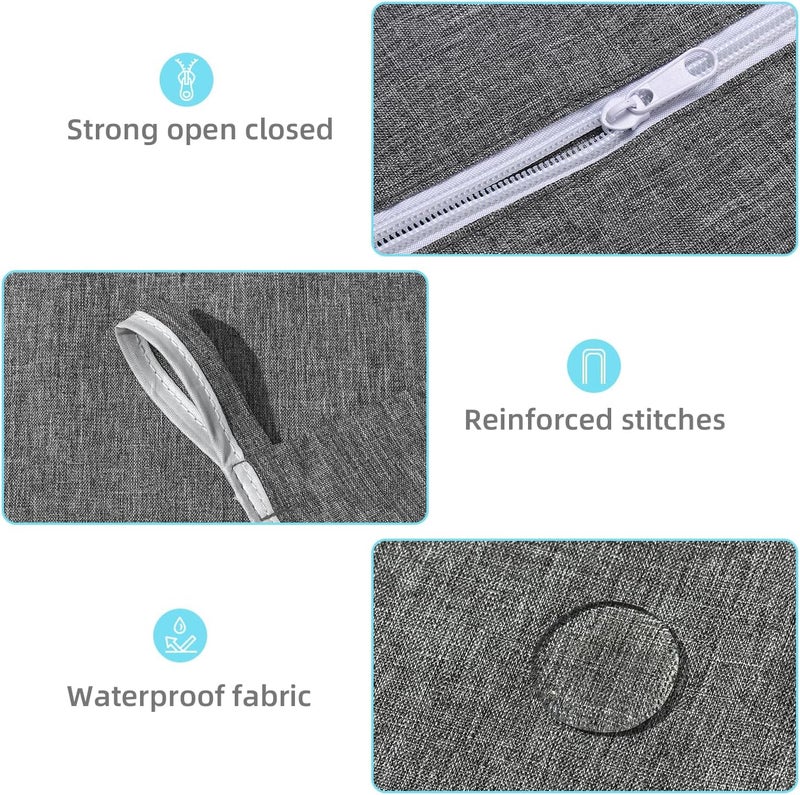 Keepjoy 2Pack Space-Saving Hanging Laundry Bag, Door Laundry Hamper with 2 Different Types of Hooks, 30x20 Inch Oxford Fabric Laundry Storage Bag for Dirty Clothes (Grey-2Pack) - Image 2