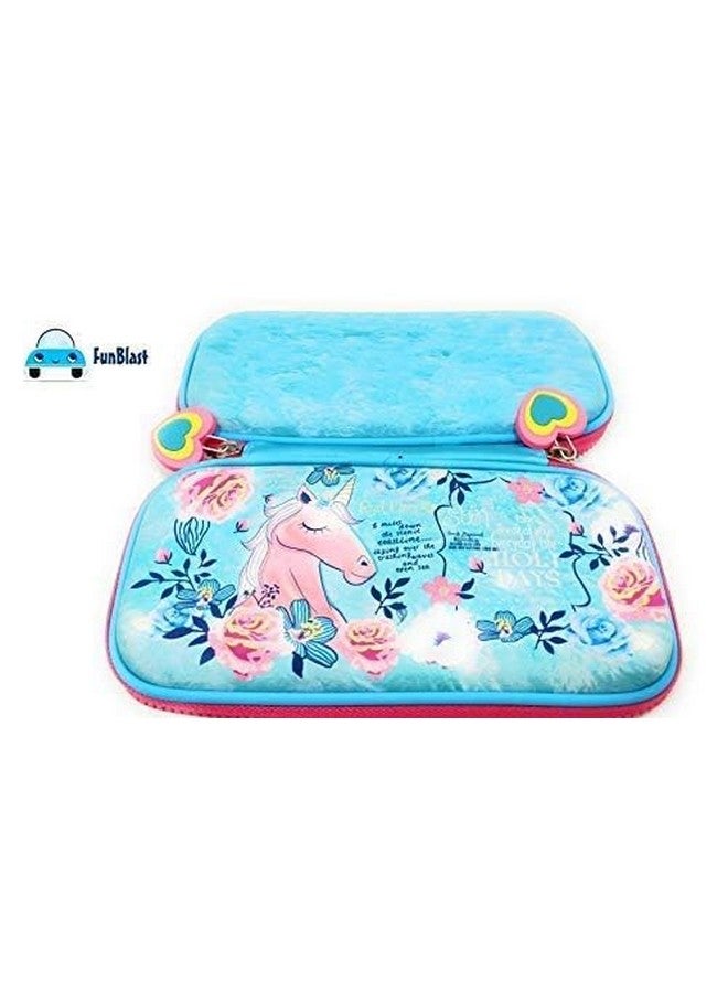 فنبلاست علبة أقلام معدنية من فن بلاست مع قلم رصاص وممحاة ومبراة، مجموعة أدوات مكتبية - علبة أقلام مزدوجة الطبقات بتصميم يونيكورن ومنظم أدوات مكتبية للأطفال - هدية عيد ميلاد للأطفال (يونيكورن) - Image 3