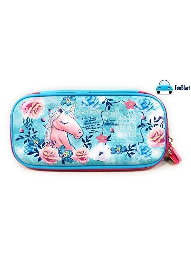 فنبلاست علبة أقلام معدنية من فن بلاست مع قلم رصاص وممحاة ومبراة، مجموعة أدوات مكتبية - علبة أقلام مزدوجة الطبقات بتصميم يونيكورن ومنظم أدوات مكتبية للأطفال - هدية عيد ميلاد للأطفال (يونيكورن) - Image 2