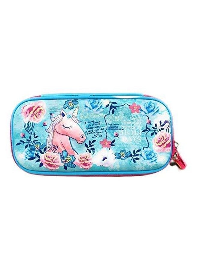 فنبلاست علبة أقلام معدنية من فن بلاست مع قلم رصاص وممحاة ومبراة، مجموعة أدوات مكتبية - علبة أقلام مزدوجة الطبقات بتصميم يونيكورن ومنظم أدوات مكتبية للأطفال - هدية عيد ميلاد للأطفال (يونيكورن) - Image 1