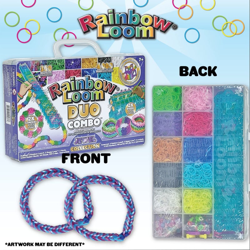 Rainbow Loom Duo Combo with Jewel Rubber Bands Collection Features 2 connectable to Make Longer and Wider Creations an Organizer Case Great Activity up to 4 People 7 - Image 3
