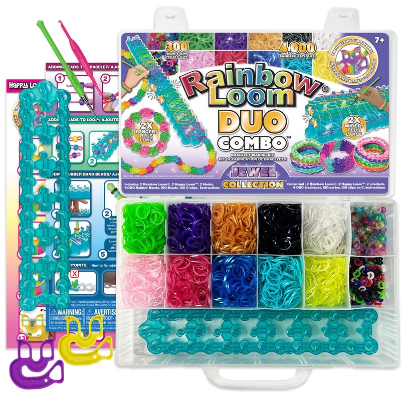 Rainbow Loom Duo Combo with Jewel Rubber Bands Collection Features 2 connectable to Make Longer and Wider Creations an Organizer Case Great Activity up to 4 People 7 - Image 2