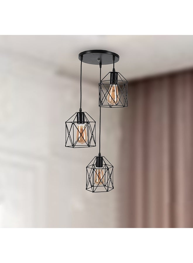 El Rawda Lighting Ritmo Ceiling Lamp | modern decorative LED E27 pendant light ceiling lamp hanging | suitable for any room | Color: Black | Size: 70x35x70 cm