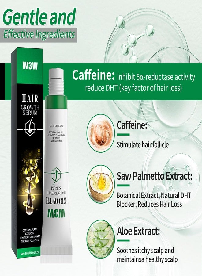 W3W Hair Growth Serum, Orrenaturals Hair Revival Ampoule 3% Rosemary Hair Growth Serum Roll On 30ml Scalpy Hair Growth Oil for Hair Loss&Thinning - Image 2