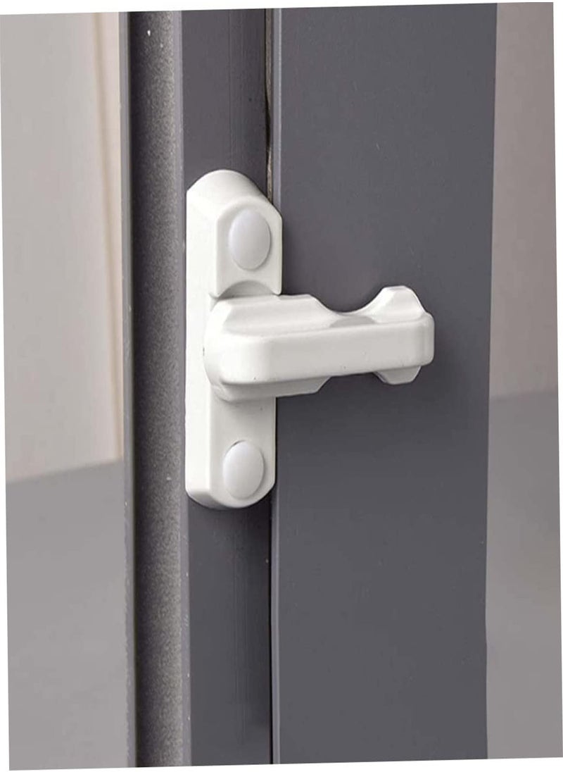 4 Pcs Security Sash Blocker Jammer,Window Locks & Latches,Window Lock Safety Lock with Screws, White Window Lock Restrictor, Door Lock for Various Upvc/PVC Doors and Windows and Home Security,
