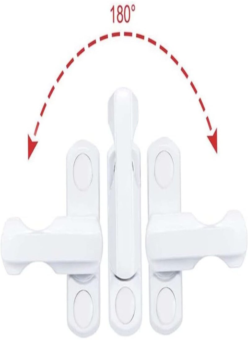 4 Pcs Security Sash Blocker Jammer,Window Locks & Latches,Window Lock Safety Lock with Screws, White Window Lock Restrictor, Door Lock for Various Upvc/PVC Doors and Windows and Home Security,