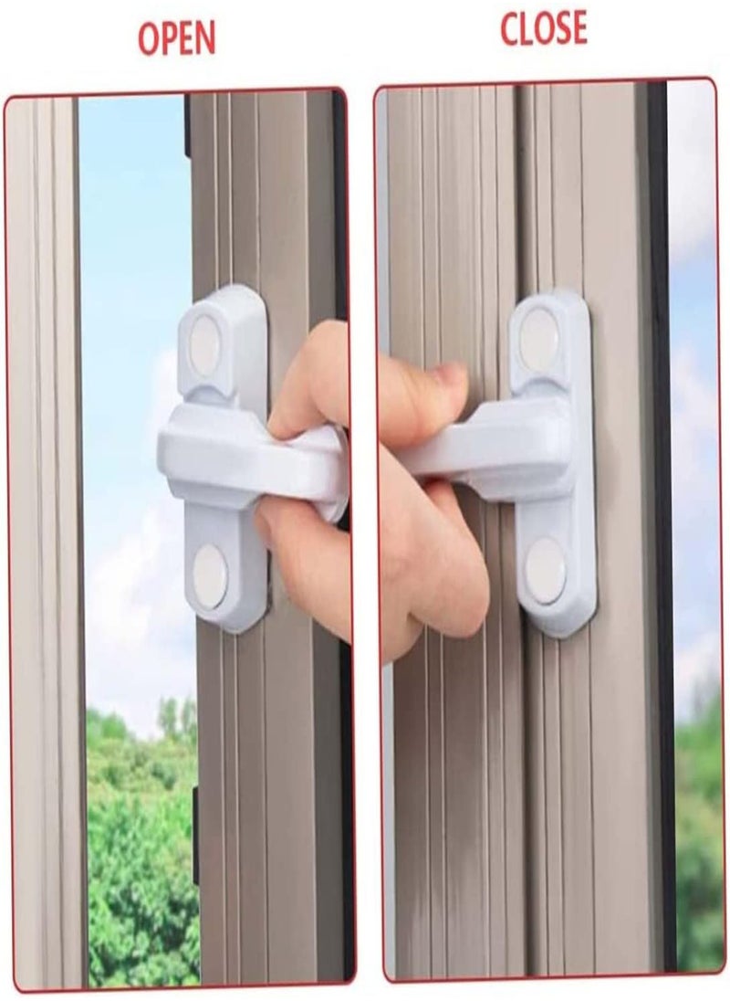 4 Pcs Security Sash Blocker Jammer,Window Locks & Latches,Window Lock Safety Lock with Screws, White Window Lock Restrictor, Door Lock for Various Upvc/PVC Doors and Windows and Home Security,