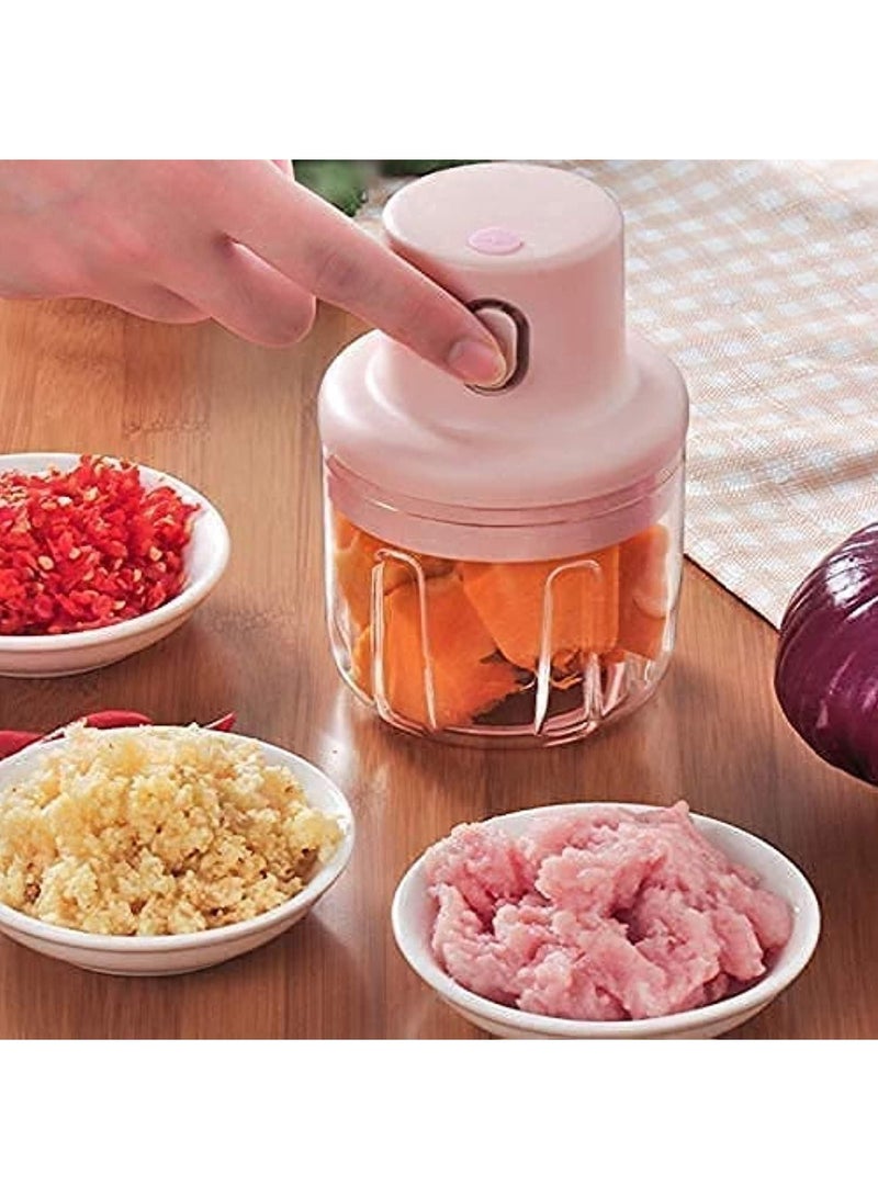 DubaiGallery Garlic Chopper, Mini Food Processor, Garlic Press Mincer, Garlic Masher with Sharp Blade Waterproof Vegetable Chopper for Garlic, Fruits, Onion, Vegetables, Meat, Pepper, Ginger - Image 2