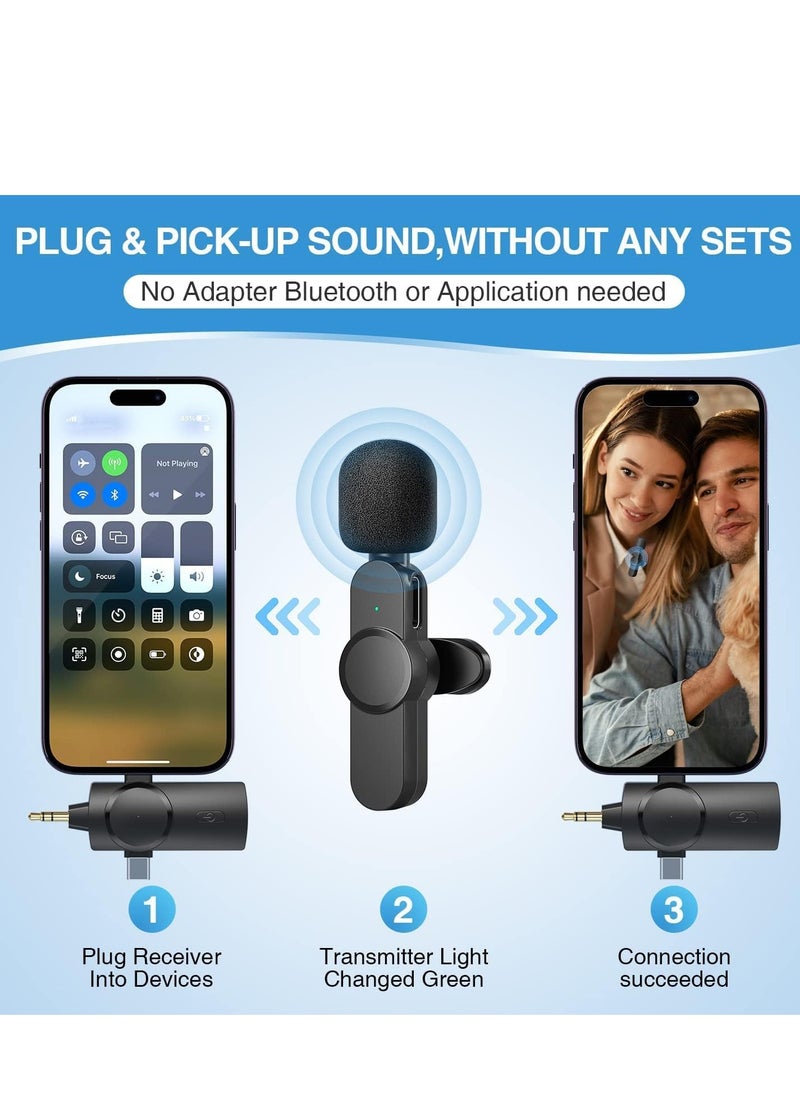 JAJEEK - Wireless Lavalier Lapel Microphone for iPhone, iPad, Android, and Camera – Plug & Play, 7H Long Battery Life, Ideal for Interviews, Video, Podcasts, Vlogs, YouTube, Clear Sound, Portable Wireless Mic for Content Creators, Mobile Recording, Easy Setup - Image 1