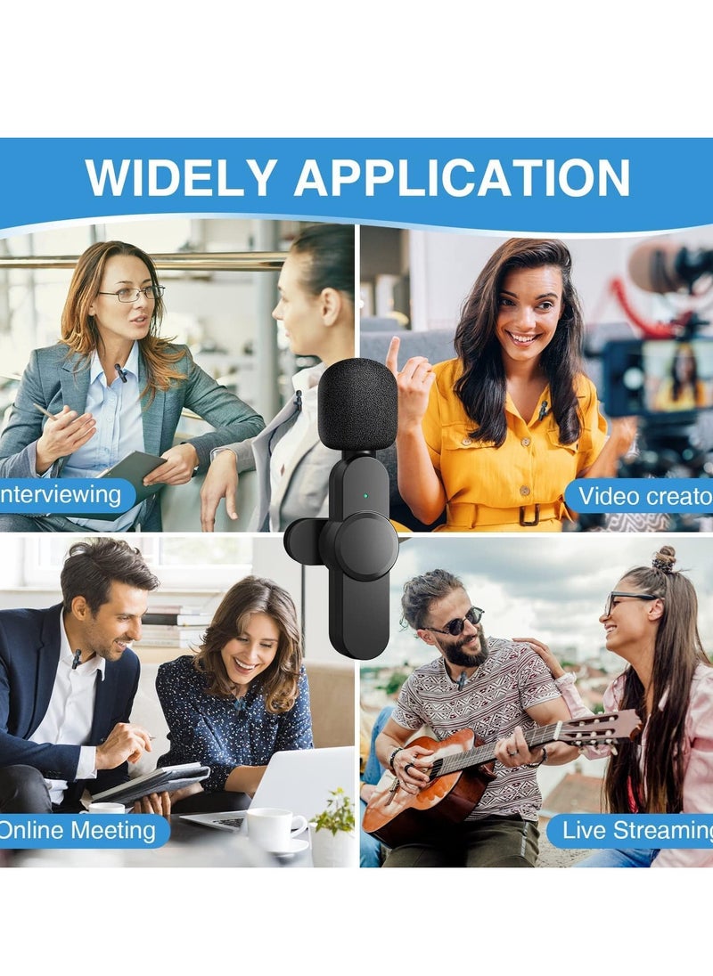 JAJEEK - Wireless Lavalier Lapel Microphone for iPhone, iPad, Android, and Camera – Plug & Play, 7H Long Battery Life, Ideal for Interviews, Video, Podcasts, Vlogs, YouTube, Clear Sound, Portable Wireless Mic for Content Creators, Mobile Recording, Easy Setup - Image 1