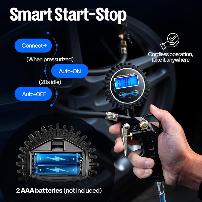 SPECSTAR 2 Pack Digital Tire Inflator with Pressure Gauge and Accessories - Image 4