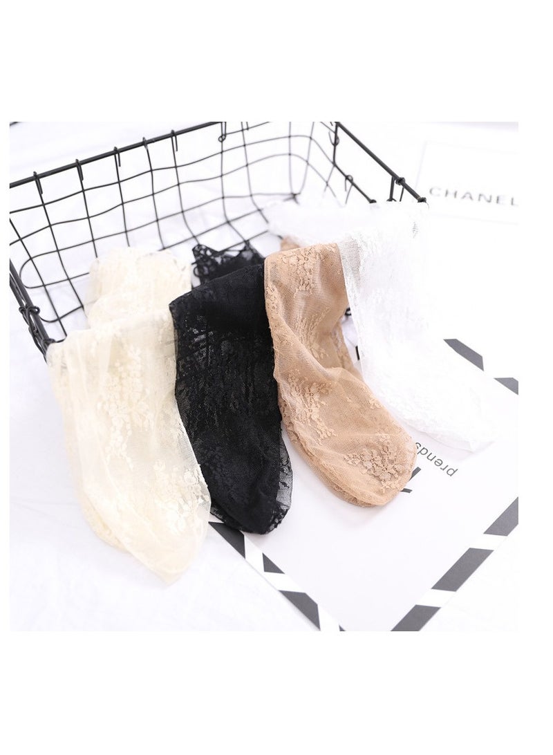 4 أزواج جوارب نسائية شفافة مترهلة - جوارب دانتيل تول جوارب شبكية - جوارب مترهلة - جوارب شفافة أنيقة فضفاضة شفافة عالية الكاحل - Image 3