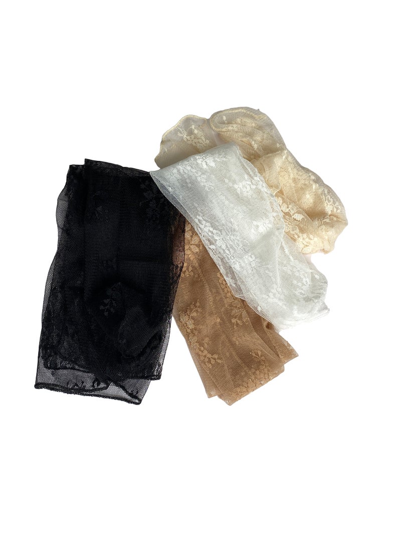 4 أزواج جوارب نسائية شفافة مترهلة - جوارب دانتيل تول جوارب شبكية - جوارب مترهلة - جوارب شفافة أنيقة فضفاضة شفافة عالية الكاحل - Image 5