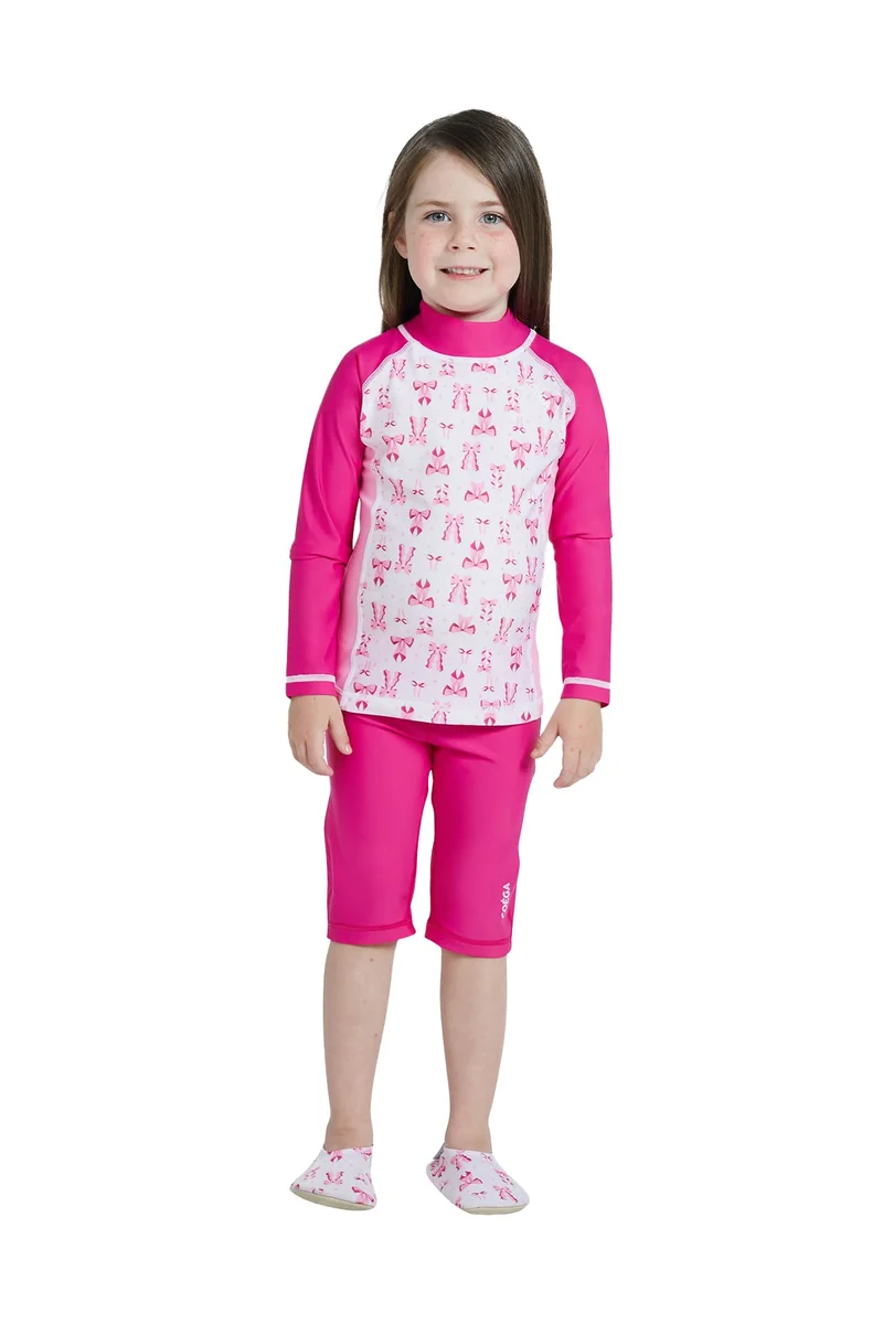 COEGA SUNWEAR COEGA Girls Kids Long Swim Shorts - Pink Bows