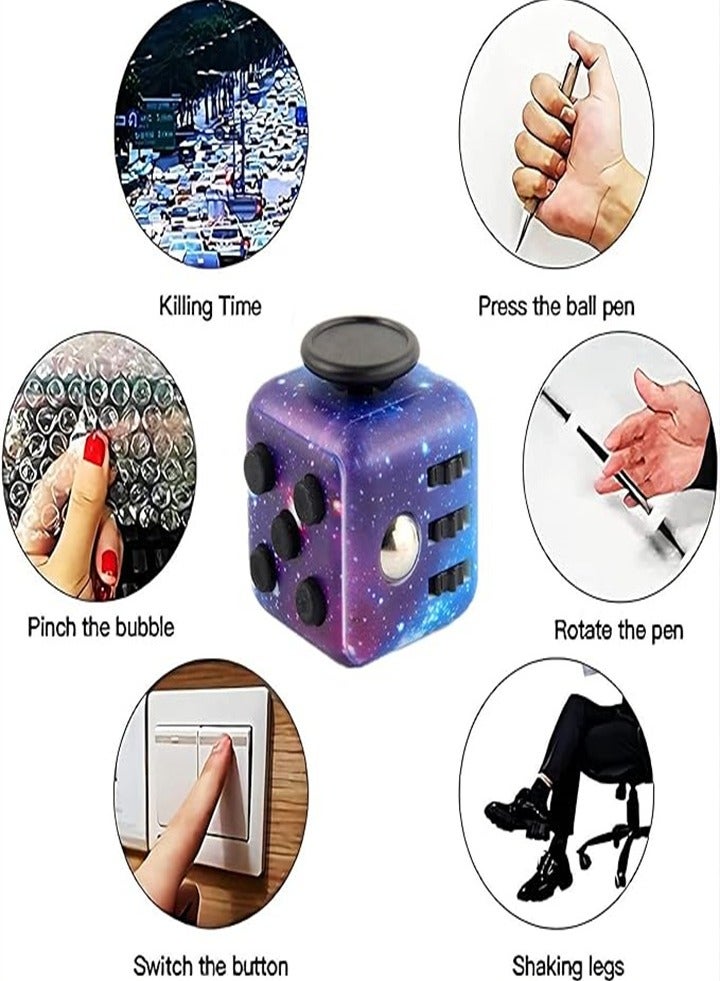 مكعبات ألعاب تخفيف التوتر، ألعاب مكعبات مضادة للتوتر، ألعاب حسية على شكل مجرة ​​لتخفيف التوتر، مناسبة للبالغين والأطفال لتخفيف القلق (سماء مرصعة بالنجوم، قطعتان) - Image 5