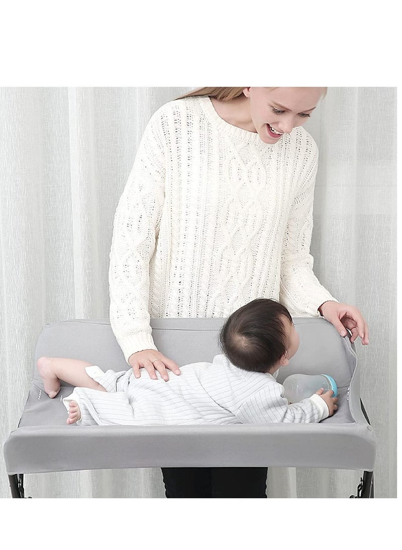 Portable Baby Changing Table with Wheels and Storage Rack and Bag、Multifunctional Newborn Dressing for Clothes Massage
