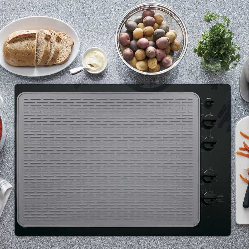 YUHFERA Stove Top Cover for Electric Stove - Silicone Stove Mat for Glass Top, Glass Cooktop Protector, XL Dish Drying Mats For Kitchen,Oven Covers for Electric Stove (Gray,30 x 21) - Image 5