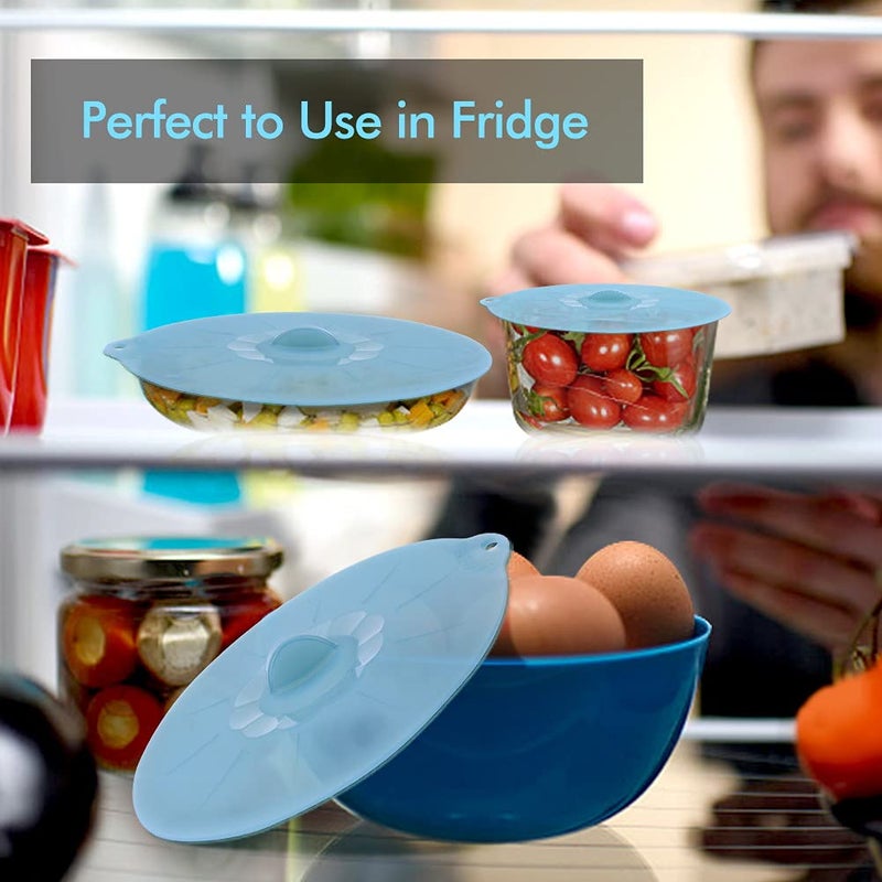 Andyken Silicone Bowl Covers - Silicone Covers for Food Storage Silicone Lids for Pots and Pans BPA Free Silicone Bowl Lids Universal Lid for Pots and Pans Microwave Food Cover Silicone Lids for Cooking - Image 5