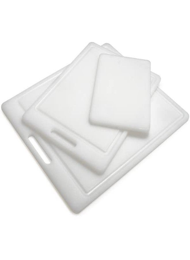 Sur La Table Polypropylene Cutting Board Set, 3-Piece, Reversible Boards with Juice Grooves, Cut-Out Handles and Dishwasher- Construction, Set of 3 - Image 4