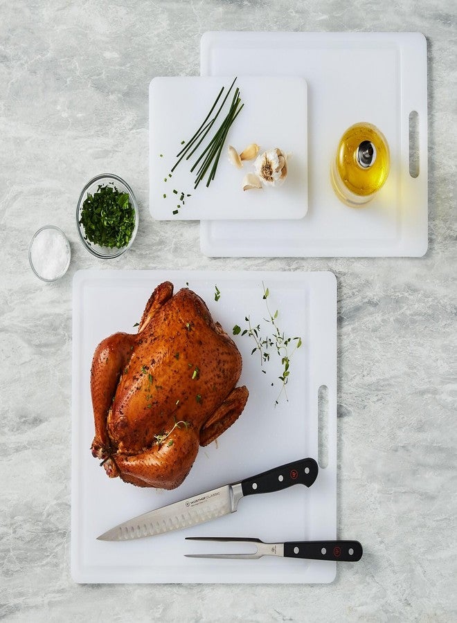 Sur La Table Polypropylene Cutting Board Set, 3-Piece, Reversible Boards with Juice Grooves, Cut-Out Handles and Dishwasher- Construction, Set of 3 - Image 2