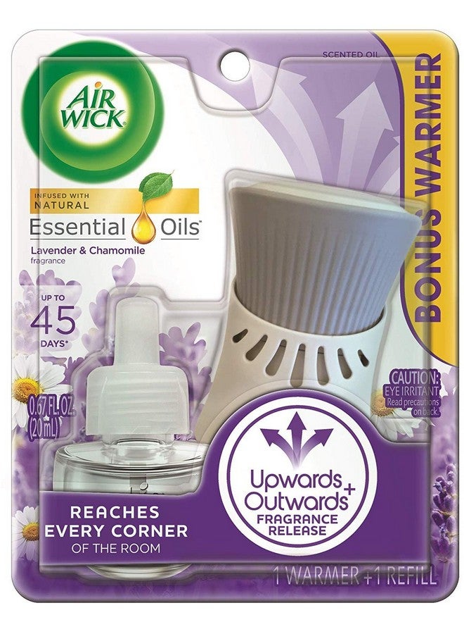 أير ويك مجموعة أدوات بدء تشغيل الزيوت العطرية من Air Wick Plug in (مدفأة + عبوة إعادة تعبئة واحدة)، معطر هواء برائحة اللافندر والبابونج والزيوت الأساسية - Image 1