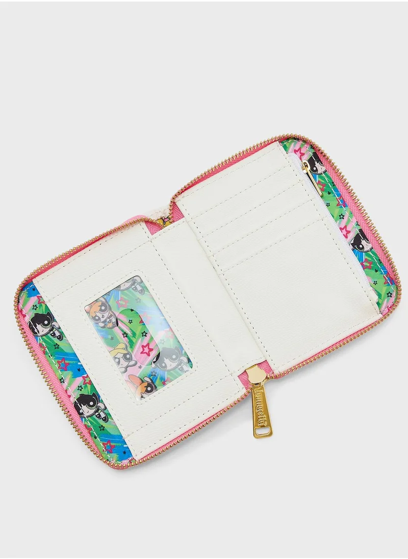 Loungefly Kids Leather Power Puff Girls & Mojo Jojo Zip Around Wallet