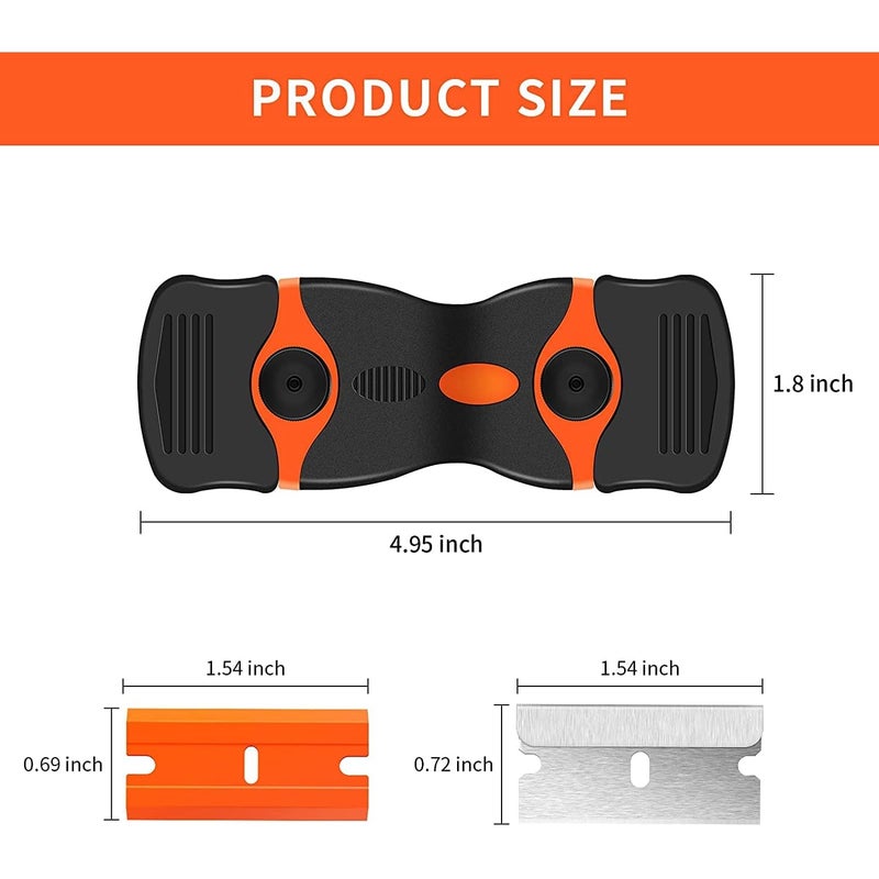 Zaptec Razor Blade Scraper Tool Multipurpose for Cleaning & Removing Paint, Glue, Labels, Sticker, Adhesive (15 Pcs Plastic Blades & 15 Pcs Metal Blades) - Image 2