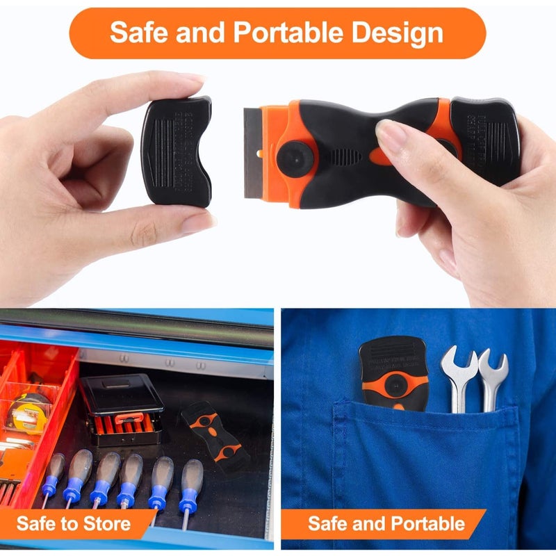 Zaptec Razor Blade Scraper Tool Multipurpose for Cleaning & Removing Paint, Glue, Labels, Sticker, Adhesive (15 Pcs Plastic Blades & 15 Pcs Metal Blades) - Image 3