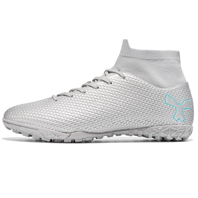 High-Top Football Shoes Male And Female Children Adolescent Students Tf Crushed Nails Artificial Lawn Leather Foot Training Sneaker - Image 1