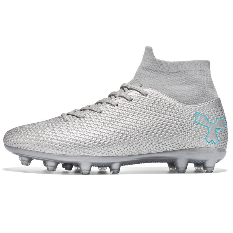 High-Top Football Shoes Male And Female Children Adolescent Students Tf Crushed Nails Artificial Lawn Leather Foot Training Sneaker - Image 4