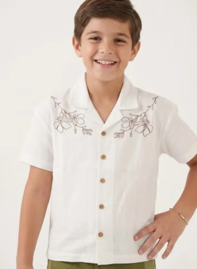 Luxe & Hardy White Teal Strip Shirt