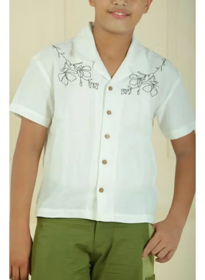 Luxe & Hardy White Teal Strip Shirt