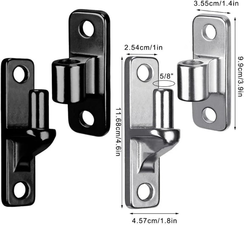 Wall Mount Gate Hinges 4Pairs Heavy Duty Fence Gate Hinges Heavy Duty Hinges for Wooden or Concrete Fence Gate Black - Image 2