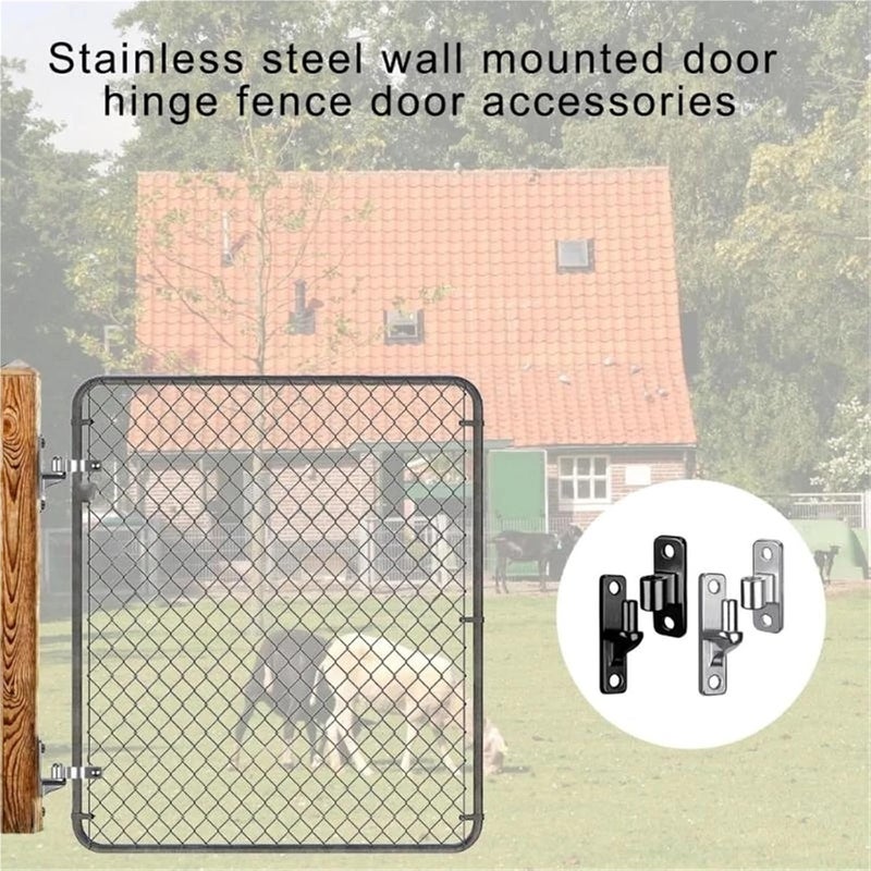 Wall Mount Gate Hinges 4Pairs Heavy Duty Fence Gate Hinges Heavy Duty Hinges for Wooden or Concrete Fence Gate Black - Image 5
