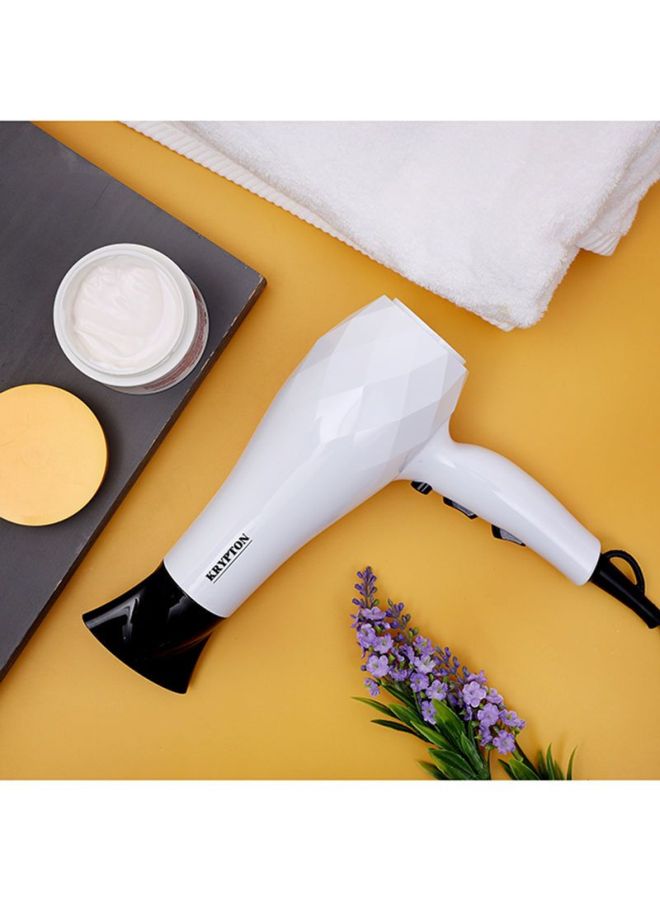 KRYPTON Powerful Hair Dryer Concentrator - Salon Quality with Cool Shot Function White/Black - Image 5