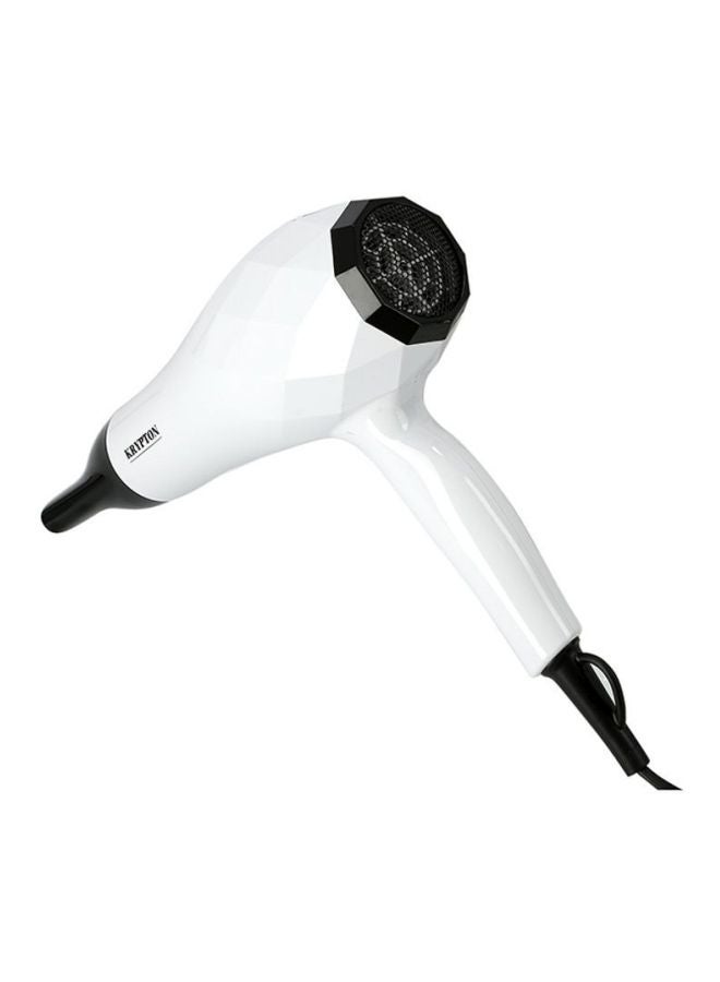 KRYPTON Powerful Hair Dryer Concentrator - Salon Quality with Cool Shot Function White/Black - Image 4