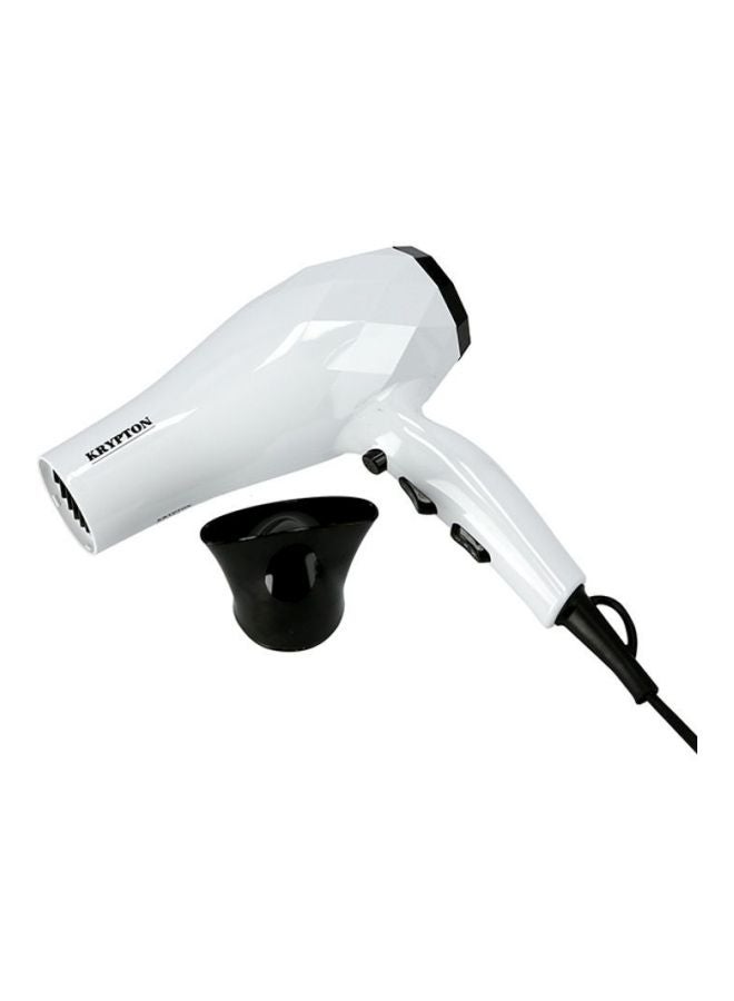 KRYPTON Powerful Hair Dryer Concentrator - Salon Quality with Cool Shot Function White/Black - Image 2